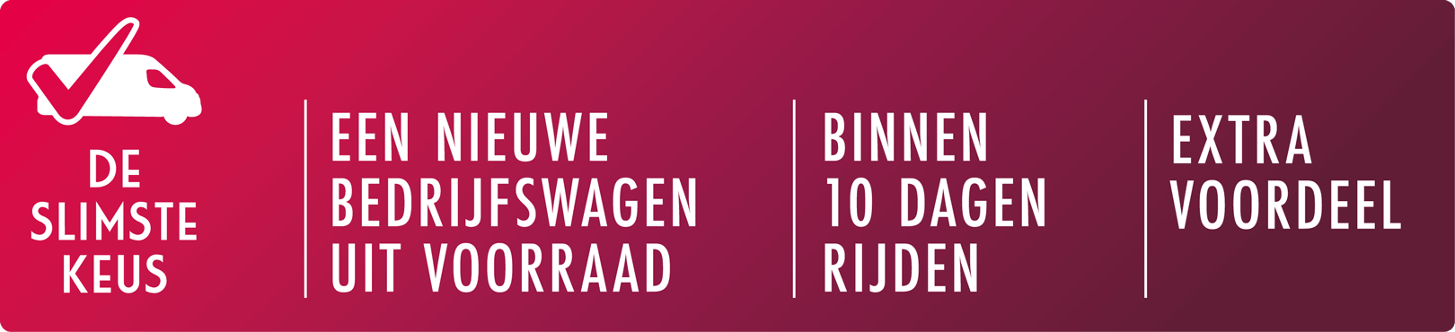 Binnen 10 dagen een nieuwe bedrijfswagen uit voorraad rijden